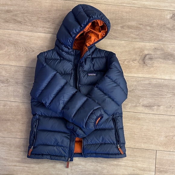 Patagonia Other - Patagonia Dark Blue Puffer Jacket with Bright Orange Interior